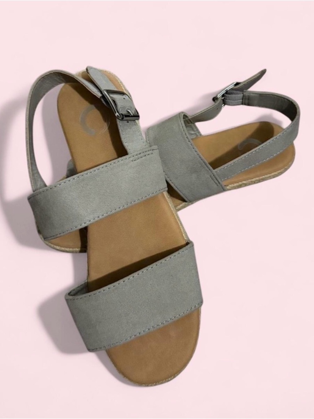 Matisse Grey Double-Strap Suede Sandals - Women